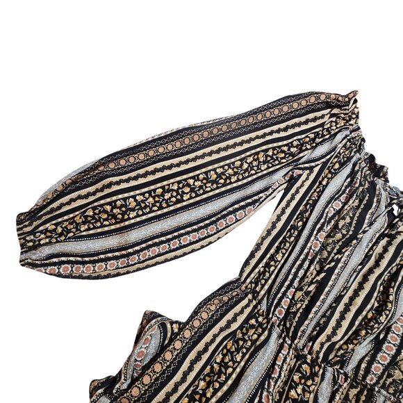 Gilli Womans Midi Dress S Rayon Black Gold Boho Chic Date Night Whimsygoth - Picture 6 of 14